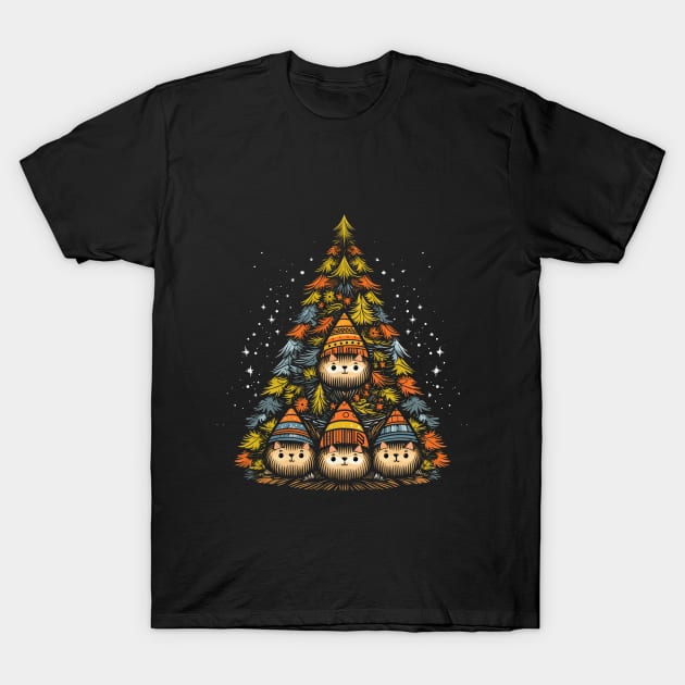 Christmas tree with cats, funny art illustration. T-Shirt by Art KateDav